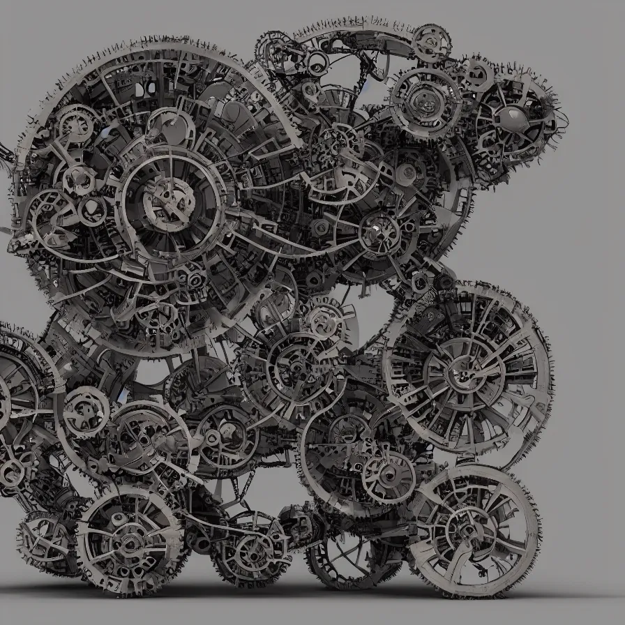 Image similar to giant mechanical steampunk hamster, gears, foggy, photorealistic, photoshop, 8 k