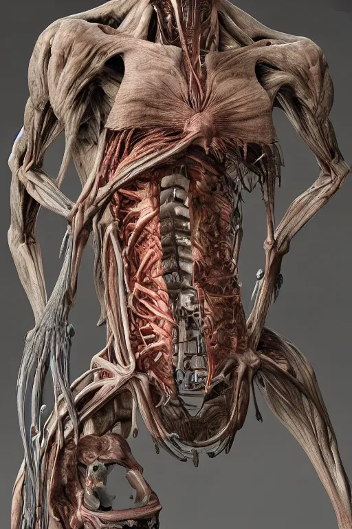 Image similar to Monster anatomy, Dom Qwek, John Howe, anatomical, highly detailed sculpture, intricate detailed, ommatidia, 8K, Cinematic Atmosphere, post-processing