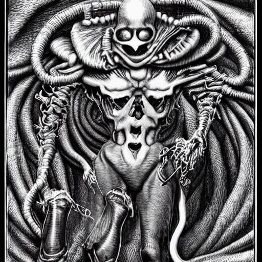 Image similar to an anthropomorphic depiction of death itself by kentaro miura, hyper-detailed masterpiece