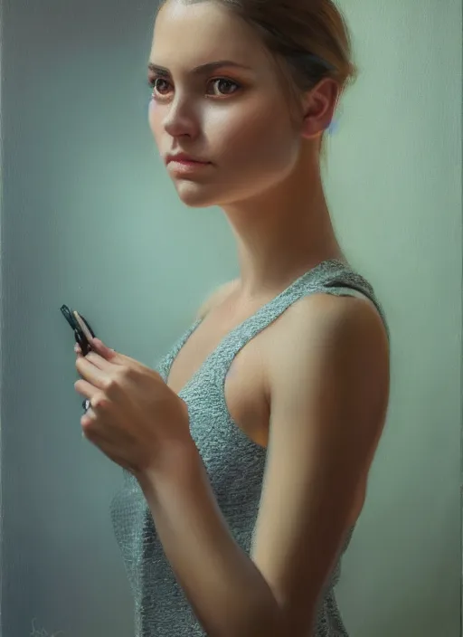 Image similar to portrait of a gorgeous young woman in the style of stefan kostic, realistic photo, sharp focus, 8k high definition, insanely detailed, intricate, elegant