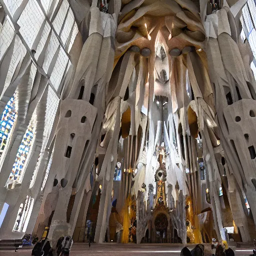 Prompt: la sagrada familia in the shape of a sphere, by arp and brancusi