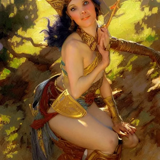 Image similar to female elf priestess, sunny, painting by gaston bussiere, craig mullins, j. c. leyendecker