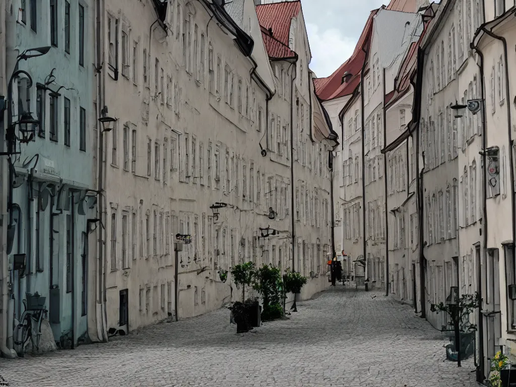 Image similar to Estonia streets of Tallinn as a PS1 first person video game