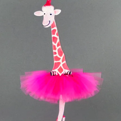 Prompt: a giraffe ballet dancer in a tutu