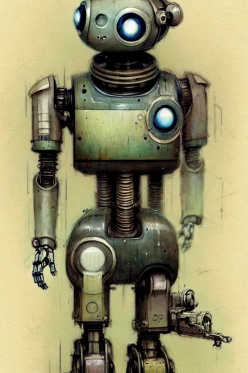 Prompt: (((((1950s robot . muted colors.))))) by Jean-Baptiste Monge !!!!!!!!!!!!!!!!!!!!!!!!!!!