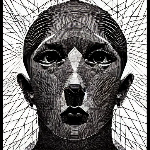 Image similar to grainy effect conceptual figurative post - morden monumental abstract portrait made by escher and piranesi, highly conceptual figurative art, intricate detailed illustration, illustration sharp geometrical detail, vector sharp graphic, controversial poster art, polish poster art