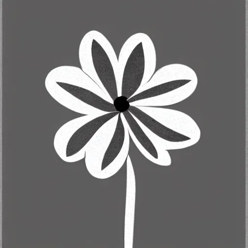 Image similar to one flower illustration on a grey flat background