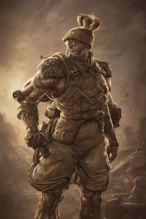 Image similar to Epic cinematic portrait of a General Morden from metal slug game, volumetric, focus, realistic eyes, symmetric body features proportions, golden ratio, ultra intricate details, award winning, unreal render, by Ross Tran