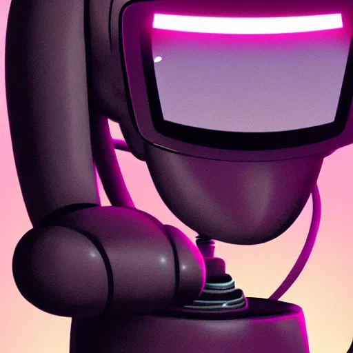 Image similar to a robot with a crt monitor for a head and wearing a leather bomber jacket, black sweatpants, pastel aesthetic, studio ghibli, character design, fantasy, 8 k resolution