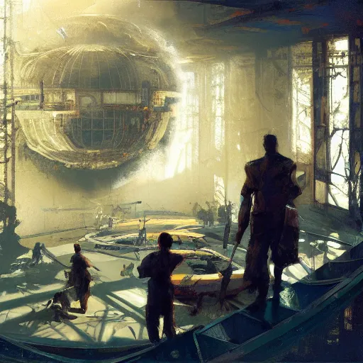 Image similar to a productive utopian society, craig mullins