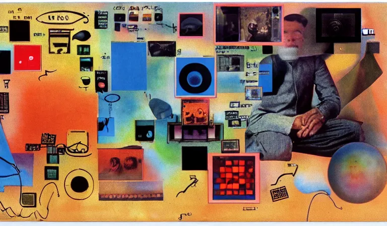 Image similar to GUI for a program that shows you proof for the existence of God, app design, web design, screenshot, by Nam June Paik, Ingmar Bergman, Rene Magritte, Francis Bacon