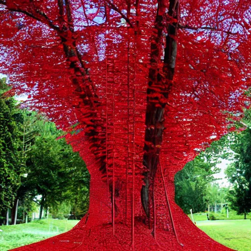 Image similar to red alien triangle trees