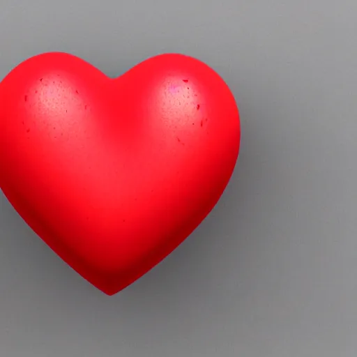 Image similar to 3d render of a badly formed red putty heart shape in the middle of a gray sheet of paper