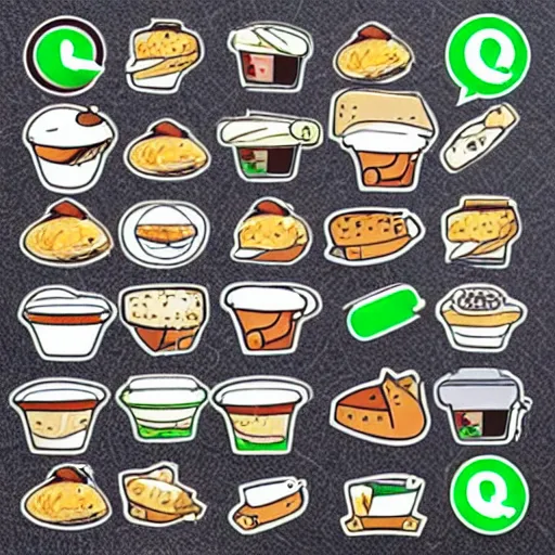 Image similar to a whatsapp stickers pack of lunch time,