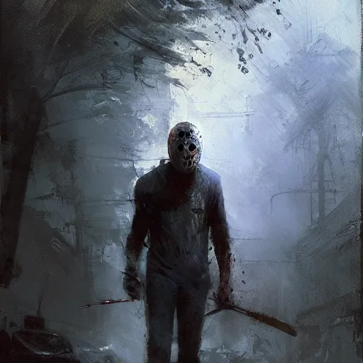 Image similar to jason friday the 1 3 th by jeremy mann