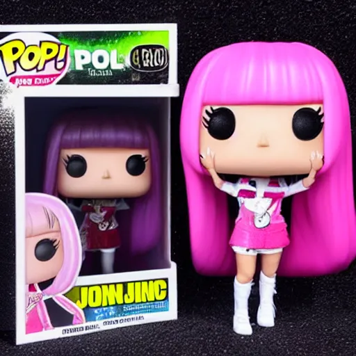 Image similar to jennie kim of blackpink as a funko pop doll