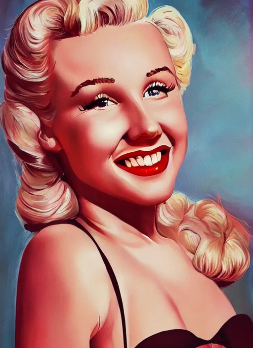 Image similar to kristen bell as marilyn monroe, pin - up painting, highly detailed