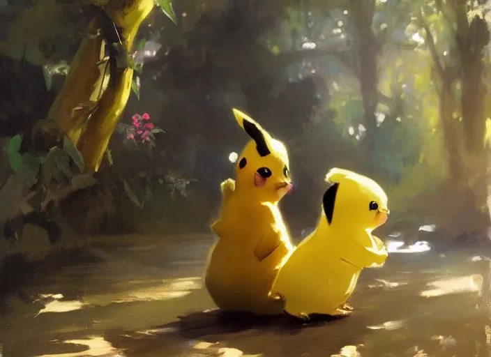 Prompt: oil painting of beautiful pikachu contemplating, art by anders zorn, wonderful masterpiece by greg rutkowski, beautiful cinematic light, american romanticism by greg manchess, creation by tyler edlin