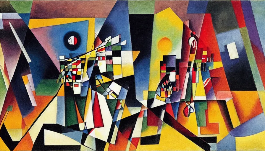 Prompt: the gambler by wassily kandinsky