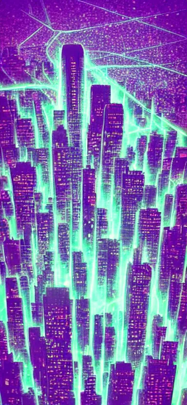 Prompt: “ city of lasers, digital art ”