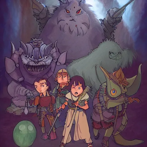 Image similar to dungeons and dragons, fantasy art, illustration, animated film, by studio ghibli