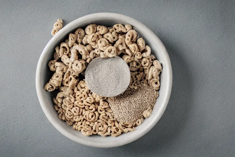 Image similar to bowl of cement and cereal