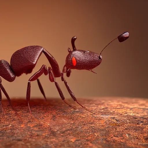 Image similar to Anthropomorphic ant mage in a dark cave, no blur, 4k resolution, ultra detailed-i