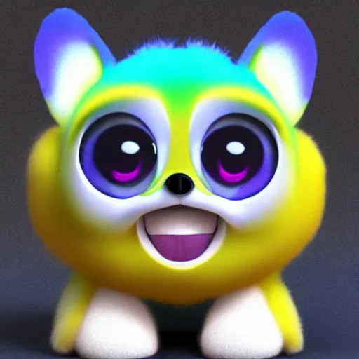 Prompt: cute happy corgi furby, pixar, 3 d render, concept art