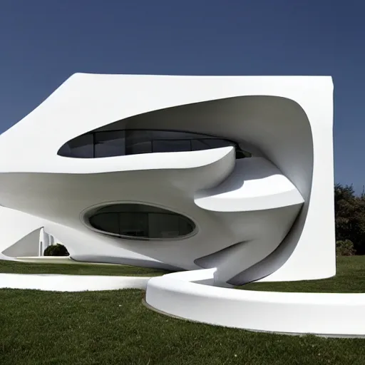 Image similar to house designed by zaha hadid