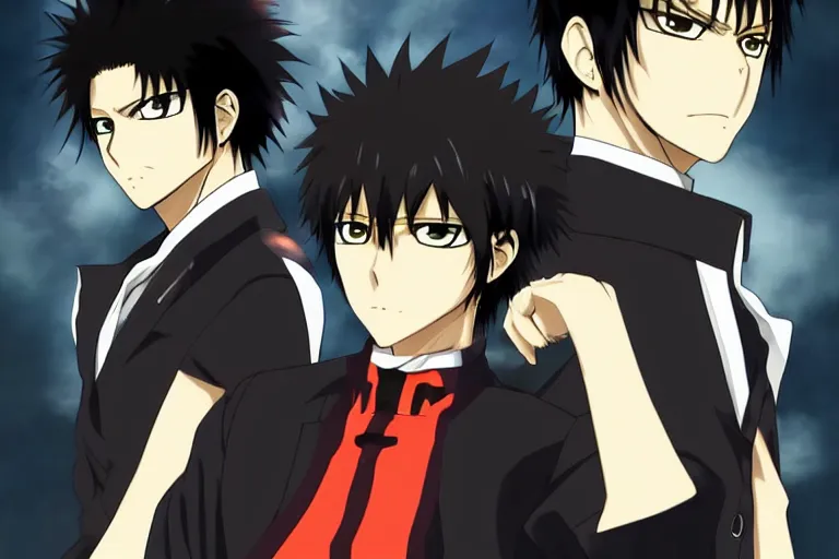 Image similar to hijikata toushirou, anime, short black hair, katekyo hitman reborn