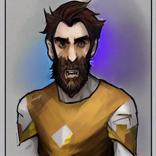 Image similar to Asmongold, twitch streamer, rough sketch by Loish