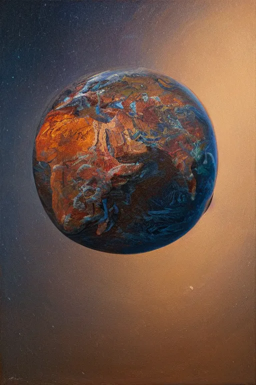 Image similar to rubber band ball planet, oil on canvas, intricate, portrait, 8 k highly professionally detailed, hdr, cgsociety