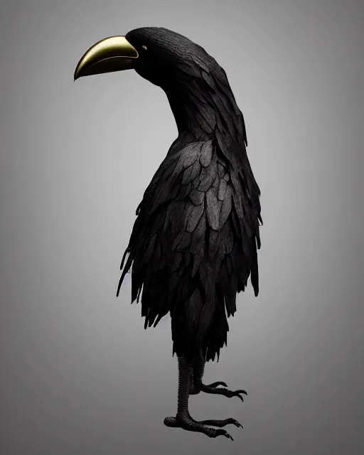 Image similar to giant dark raven inflateble shapes, mystery, mysterious, soft shadows, soft dark muted colors, simple shapes, golden ratio, perfect composition, darkness, masterpiece, dramatic, medium close - up ( mcu ), vogue, highly detailed, artstation, concept art, dark poisoned forest background, octane render