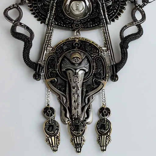 Image similar to artnouveau necklace of god horus giger and lalique style