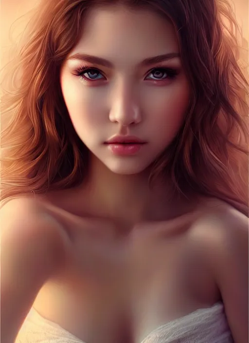 Image similar to a gorgeous female photo, professionally retouched, soft lighting, half body shot, realistic, smooth face, perfect eyes, symmetrical, wide angle, sharp focus on face, 8 k high definition, insanely detailed, intricate, elegant, art by artgerm, cherry blossoms