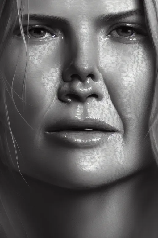 Image similar to ultra detailed close up facial portrait of elle macpherson, extremely detailed digital painting, in the style of fenghua zhong and ruan jia and jeremy lipking and peter mohrbacher, mystical colors, rim light, beautiful lighting, 8 k, stunning scene, raytracing, octane, trending on artstation