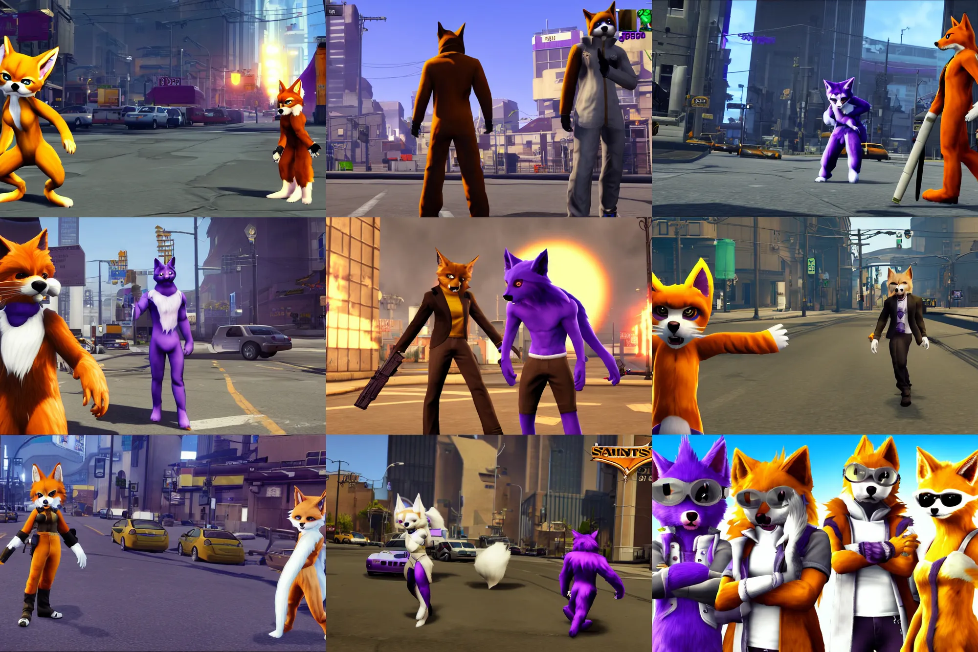 Prompt: screenshot, tails ( furries / fursuiters ), saints row