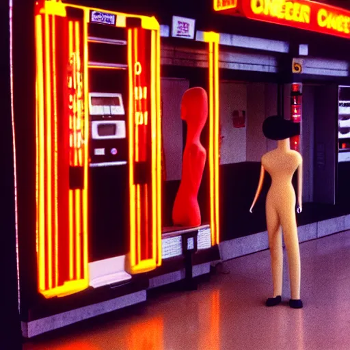 Prompt: cinestill 5 0 d photograph of the inside of an empty convenience store, liminal space, lonely, mannequins, black mold, 3 5 mm, raw, unedited, 8 k, hd, the fifth element