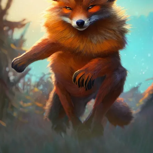 Image similar to a beautiful portrait of a cute vulpera, a nomadic fox. intricate, epic lighting, cinematic composition, hyper realistic, 8 k resolution, unreal engine 5, by artgerm, tooth wu, dan mumford, beeple, wlop, rossdraws, james jean, marc simonetti, artstation