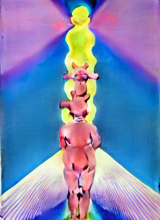 Image similar to angel by shusei nagaoka, kaws, david rudnick, airbrush on canvas, pastell colours, cell shaded, 8 k
