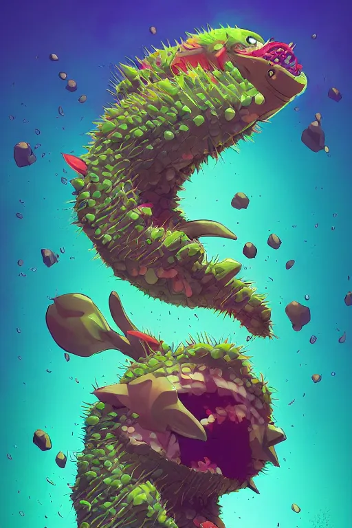 Prompt: 3 d render creature animal sushi cristal big eye roots cactus elemental flush of force nature micro world fluo fishscale, comics gta 5 cover, official fanart behance hd artstation by jesper ejsing, by rhads, makoto shinkai and lois van baarle, ilya kuvshinov, ossdraws