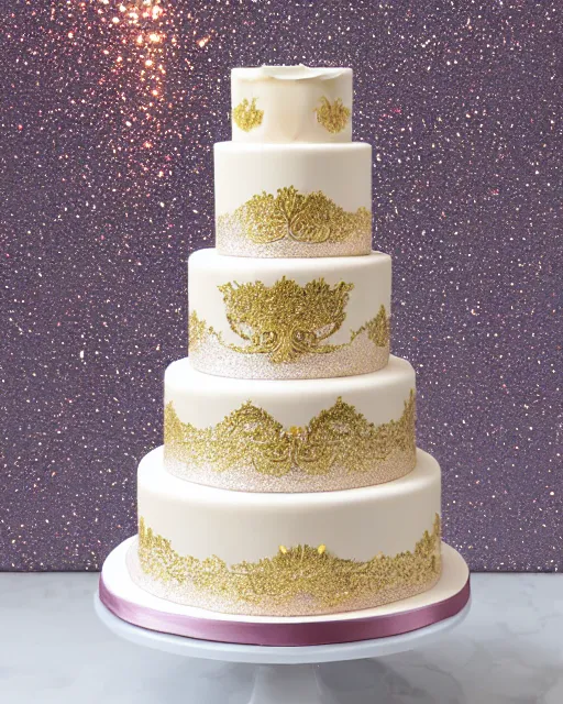 Image similar to elegant quartz raspberry wedding cake dripping fondant, stylized, sparkling, glitter, gilding, ornate, sylvain sarrailh, joongwon jeong