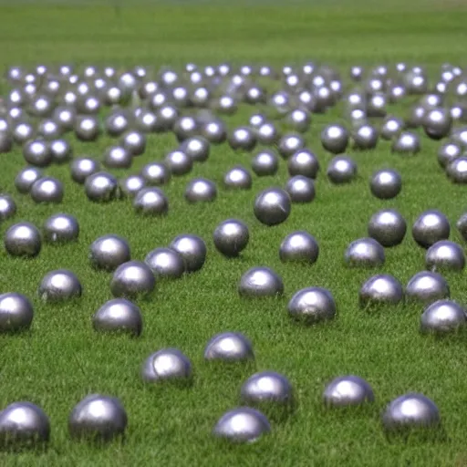 Image similar to field of metal balls