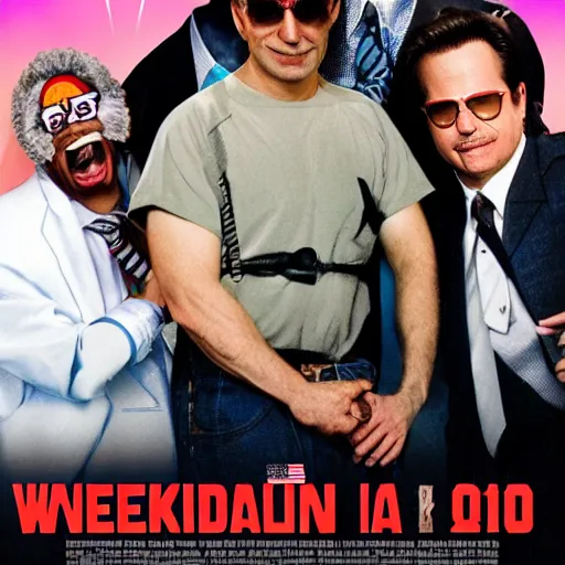 Prompt: Weekend at Bernie's poster