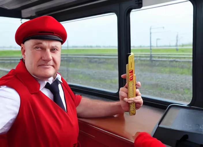 Image similar to train driver of the Russian Railways