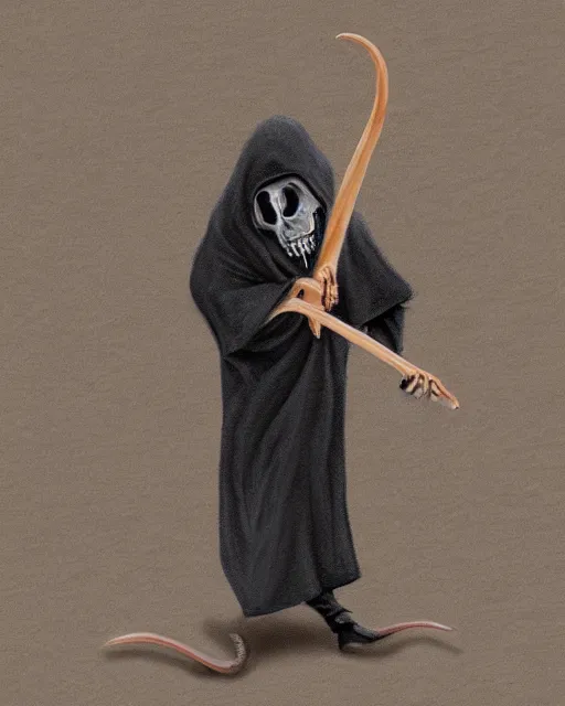 Image similar to grim reaper but a rat