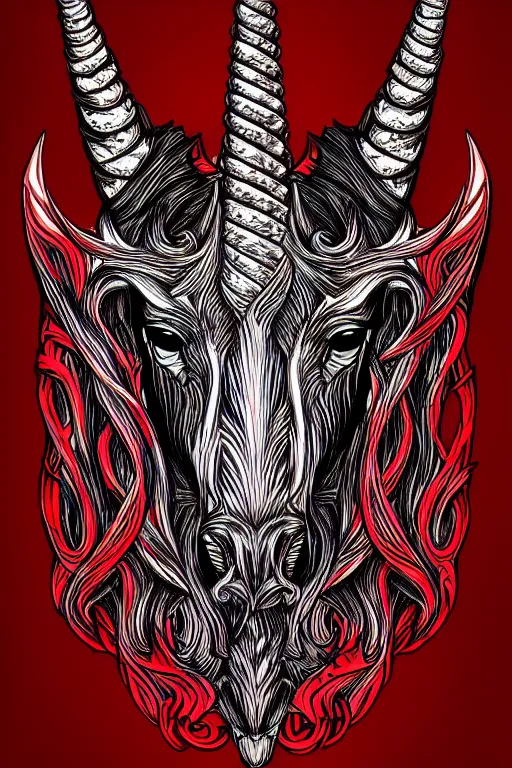 Prompt: satanic unicorn, symmetrical, highly detailed, digital art, sharp focus, trending on art station, red and black