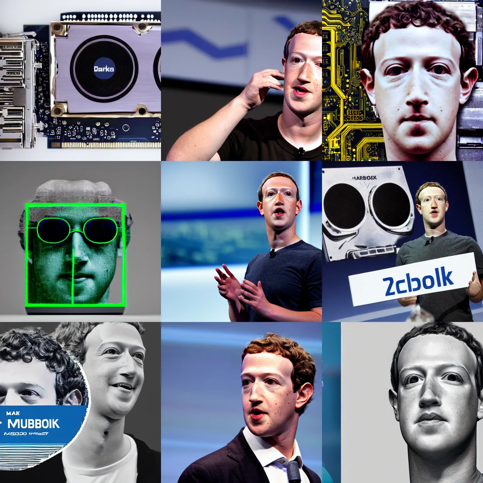 Prompt: Mark Zuckerberg as a GPU