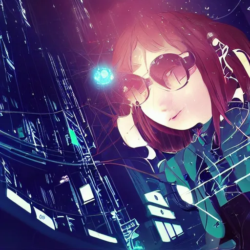 Image similar to Frequency indie album cover, luxury advertisement, indigo filter, blue and black colors. highly detailed post-cyberpunk sci-fi close-up schoolgirl in asian city in style of cytus and deemo, mysterious vibes, by Ilya Kuvshinov, by Greg Tocchini, nier:automata, set in half-life 2, beautiful with eerie vibes, very inspirational, very stylish, with gradients, surrealistic, dystopia, postapocalyptic vibes, depth of field, mist, rich cinematic atmosphere, perfect digital art, mystical journey in strange world, beautiful dramatic dark moody tones and studio lighting, shadows, bastion game, arthouse