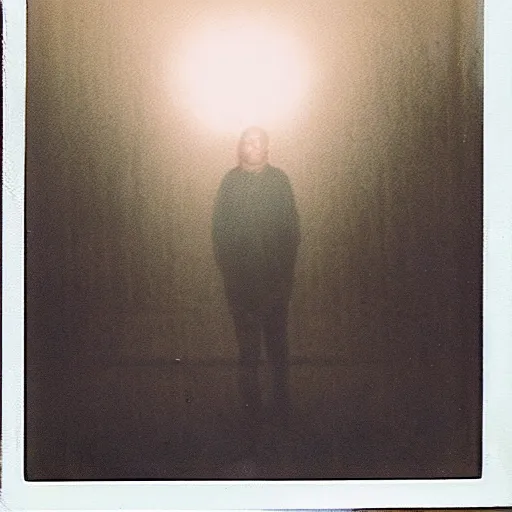 Image similar to Scariest thing ever seen, polaroid photo with flash, eerie, horror